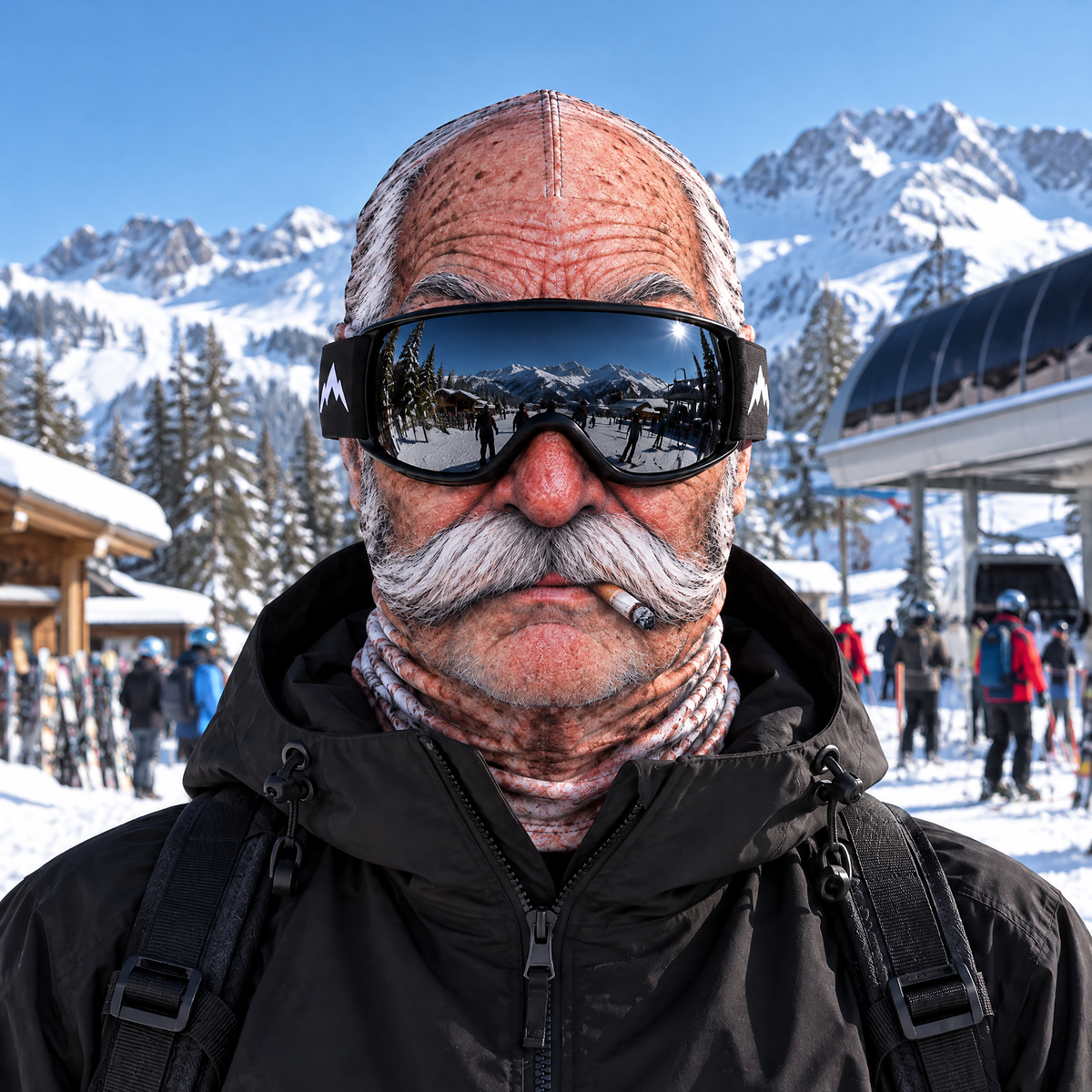 Freaky Face ski mask - Mustache Mike
